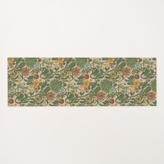 Seamless vintage botanical pattern  ヨガマット (裏面(横))