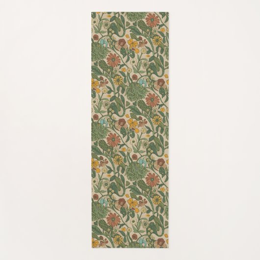 Seamless vintage botanical pattern  ヨガマット (正面)