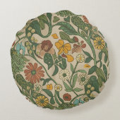 Seamless vintage botanical pattern  ラウンドクッション (裏面)