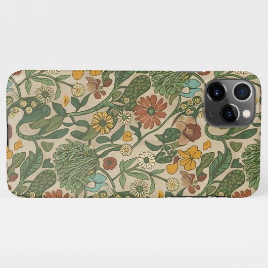 Seamless vintage botanical pattern  iPhoneケース (裏面横)
