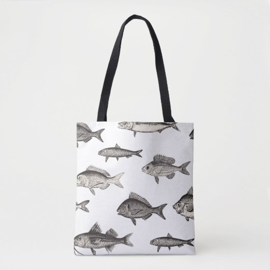 Seamless vintage fish patternvintage, fish, patter トートバッグ (正面)