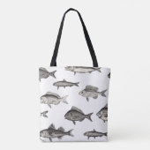 Seamless vintage fish patternvintage, fish, patter トートバッグ (裏面)