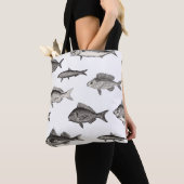 Seamless vintage fish patternvintage, fish, patter トートバッグ (クローズアップ)