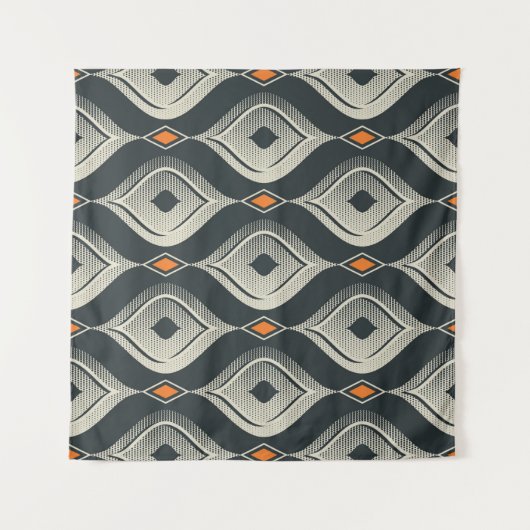 seamless vintage pattern タペストリー (正面(横))