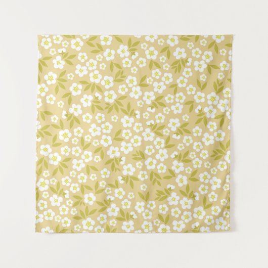 Seamless vintage pattern abstract. Cute white flow タペストリー (正面)