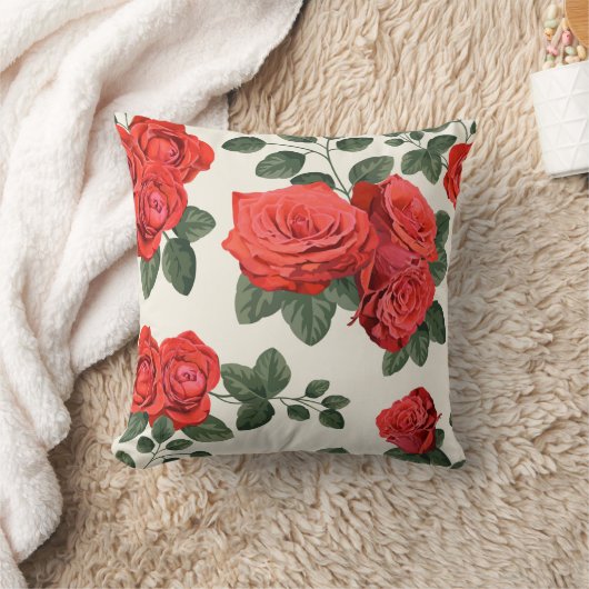 Seamless vintage pattern with roses クッション (ブランケット)
