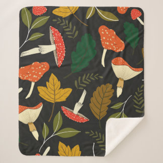 seamless vintage repeat pattern with various illus シェルパブランケット
