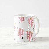 Seamless watercolor flowering cactus pattern. Vint コーヒーマグカップ (正面右)