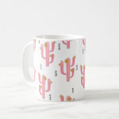 Seamless watercolor flowering cactus pattern. Vint コーヒーマグカップ (正面左)