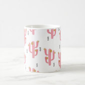 Seamless watercolor flowering cactus pattern. Vint コーヒーマグカップ (中央)
