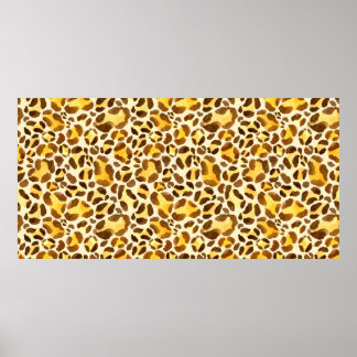 Seamless watercolor leopard pattern ポスター
