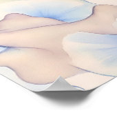 Seamless Watercolor Pastel Lace Wallpaper ポスター (角)