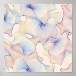 Seamless Watercolor Pastel Lace Wallpaper ポスター