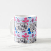 Seamless watercolor pattern in 90s style コーヒーマグカップ (正面左)
