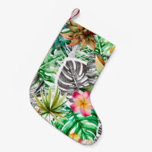 Seamless watercolor pattern of tropical leaves. スモールクリスマスストッキング (正面 (吊り時))