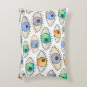 Seamless watercolor pattern of wide open human eye アクセントクッション (正面(垂直))