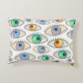 Seamless watercolor pattern of wide open human eye アクセントクッション (裏面)