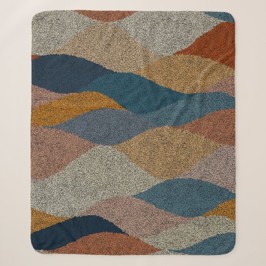 Seamless wavy pattern. Complicated hand-drawn orna シェルパブランケット (正面)