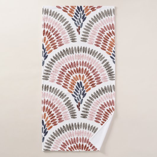 Seamless wavy pattern. Seigaiha design in polka do バスタオル (バスタオル)