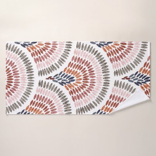 Seamless wavy pattern. Seigaiha design in polka do バスタオル (バスタオル)