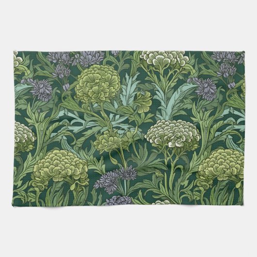 Seamless William Morris style floral pattern キッチンタオル (横)