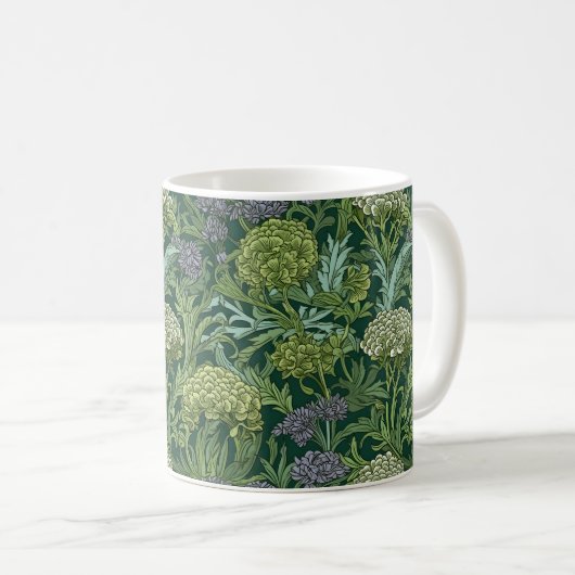 Seamless William Morris style floral pattern コーヒーマグカップ (正面右)