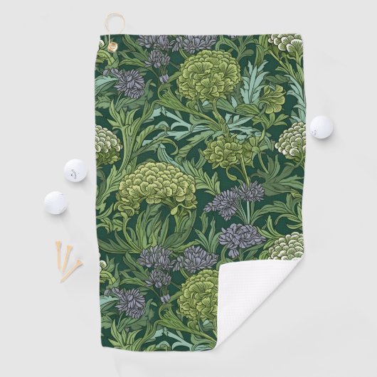 Seamless William Morris style floral pattern ゴルフタオル (インサイチュ)