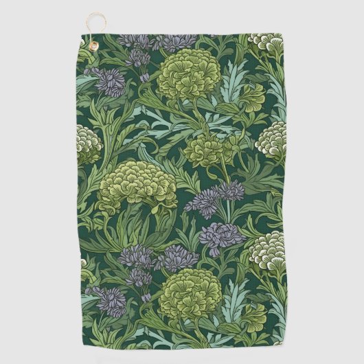 Seamless William Morris style floral pattern ゴルフタオル (正面)