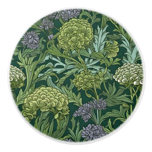 Seamless William Morris style floral pattern セラミックノブ (正面)
