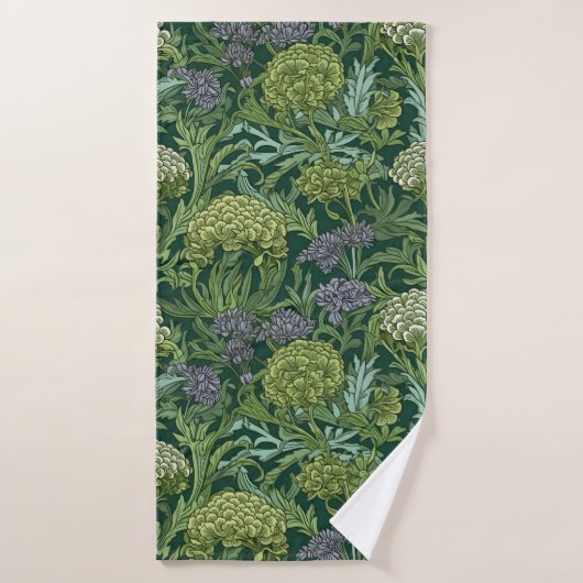 Seamless William Morris style floral pattern バスタオルセット (バスタオル)