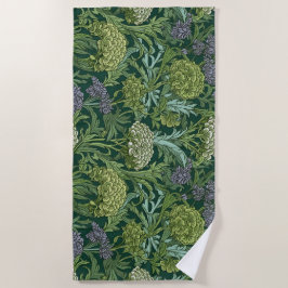 Seamless William Morris style floral pattern ビーチタオル