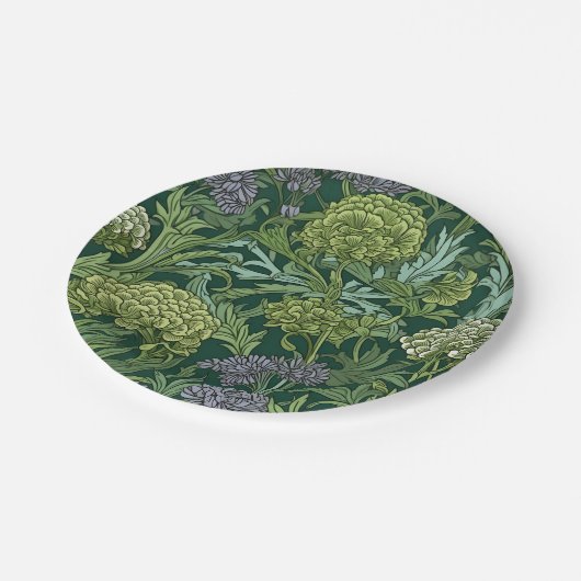 Seamless William Morris style floral pattern ペーパープレート (アングル)