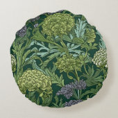 Seamless William Morris style floral pattern ラウンドクッション (裏面)