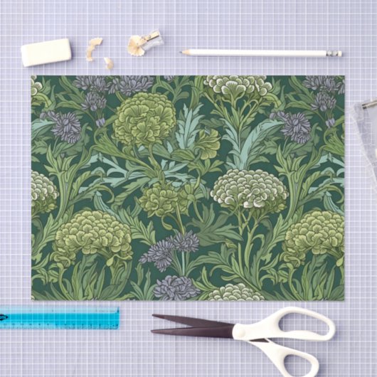 Seamless William Morris style floral pattern 薄葉紙 (クラフト)