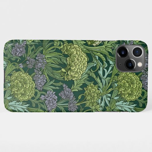 Seamless William Morris style floral pattern iPhoneケース (裏面横)