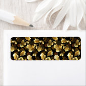 Seamless with golden oak branches on black ラベル (インサイチュ)