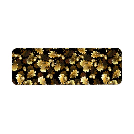Seamless with golden oak branches on black ラベル (正面)