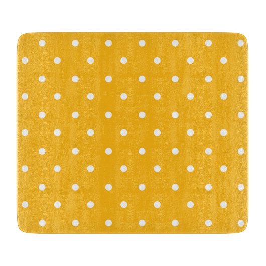 Seamless yellow-orange  polka dot  pattern  カッティングボード (正面)