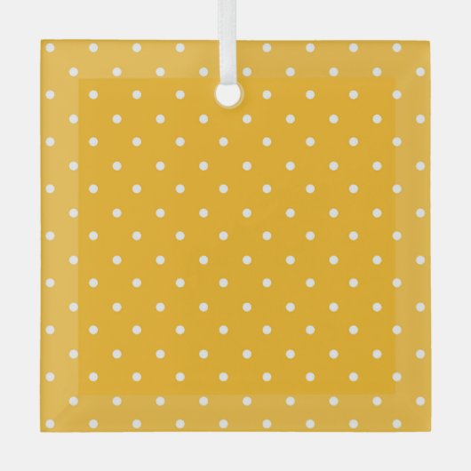 Seamless yellow-orange  polka dot  pattern  ガラスオーナメント (正面)