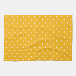 Seamless yellow-orange  polka dot  pattern  キッチンタオル