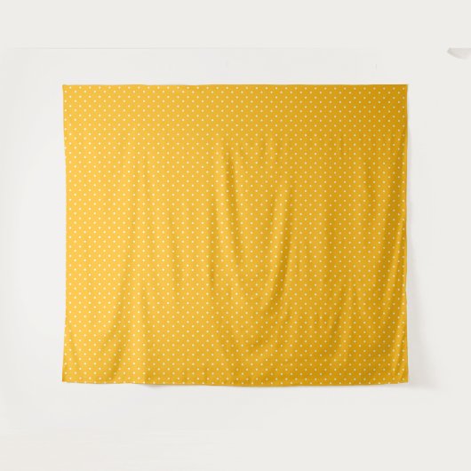 Seamless yellow-orange  polka dot  pattern  タペストリー (正面(横))