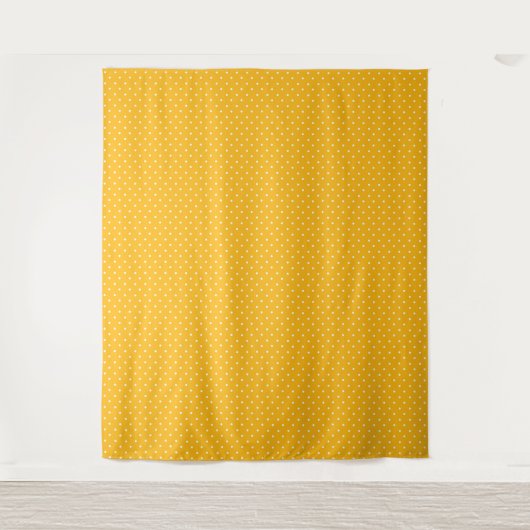 Seamless yellow-orange  polka dot  pattern  タペストリー (正面)
