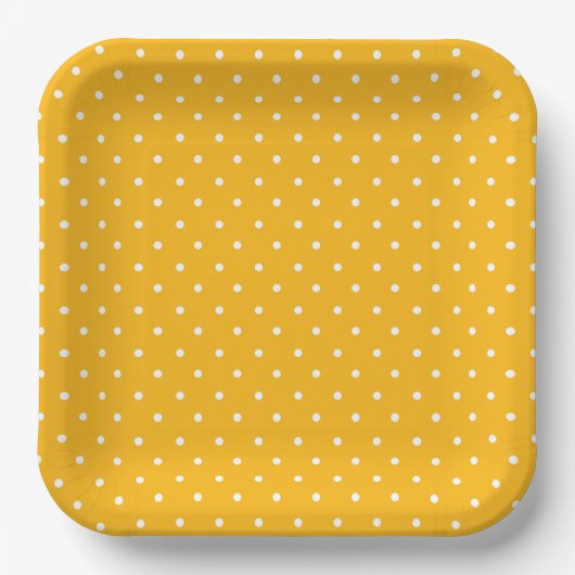 Seamless yellow-orange  polka dot  pattern  ペーパープレート (正面)