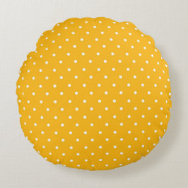 Seamless yellow-orange  polka dot  pattern  ラウンドクッション