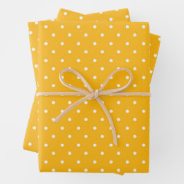 Seamless yellow-orange  polka dot  pattern  ラッピングペーパーシート