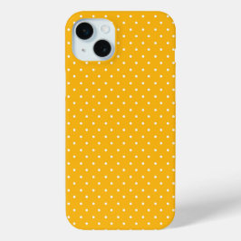 Seamless yellow-orange  polka dot  pattern  iPhone 15 miniケース