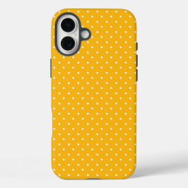 Seamless yellow-orange  polka dot  pattern  iPhone 16 plusケース