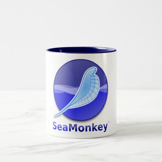 SeaMonkeyの文字のロゴ ツートーンマグカップ (中央)