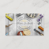 SeamstressまたはTailor Desk Hand Suintedビジネスカード 名刺 (正面)