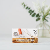 Seamstressツール | 金ゴールド布 名刺 (スタンド正面)